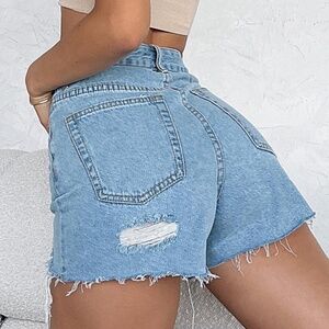 On Vacay Denim Shorts White Fox